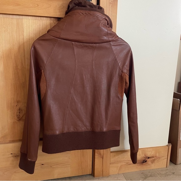 Chestnut Brown Genuine Leather Jacket from Poland (Monnari brand)- size 36 - Picture 5 of 8